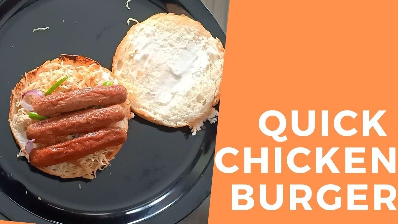Chicken Sausage Burger Quick Recipe shorts YouTube