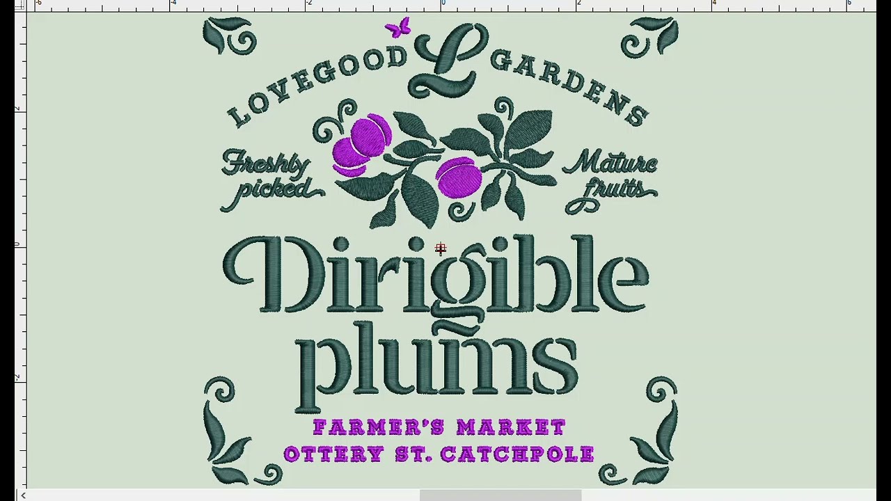 Embroidery: Dirigible Plums
