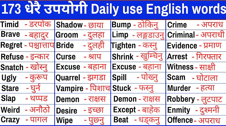 English Vocabulary Practice || Learn Useful Daily Use Words || Improve Your Vocabulary - in Nepali