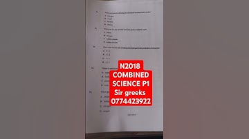 ZIMSEC COMBINED SCIENCE PAPER 1 November 2018.. CHEMISTRY SECTION TRICKS ON PAPER 1AND 2