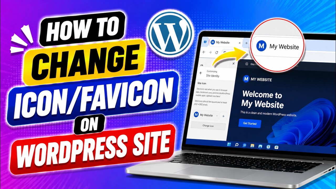 How To Change Icon/Favicon On WordPress Site - YouTube