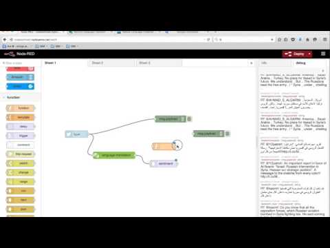 Automatic foreign language twitter monitoring with IBMBluemix, IBMWatson, NodeRED & Node.js