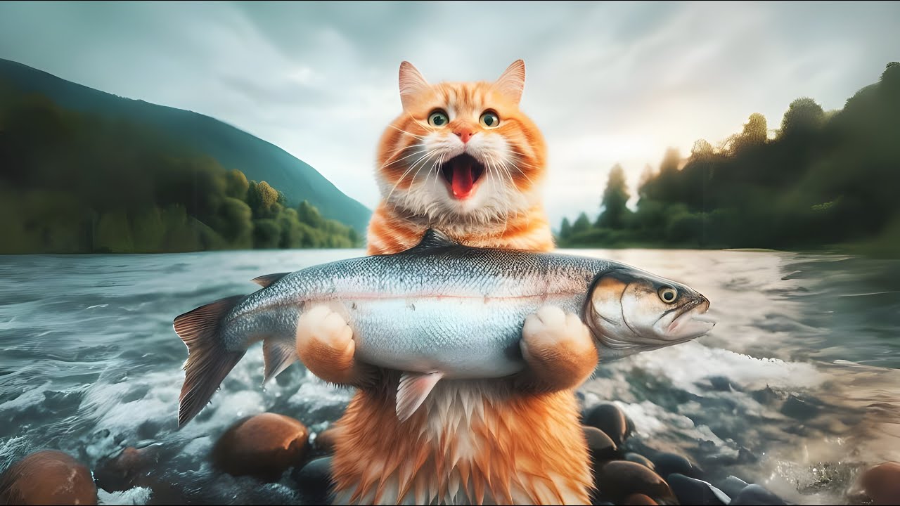 Adventures of an Orange Chubby Cat From Home to River to Plate! 🐈👊🐬