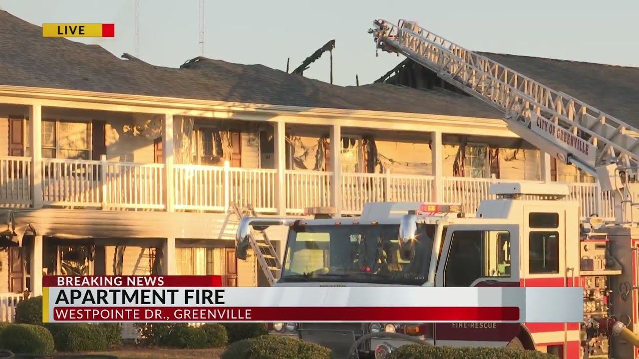 Crews working on apartment fire in Greenville - YouTube