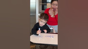 My 2 Year Old Deaf Son Writes His Name for the First Time!!! #shorts