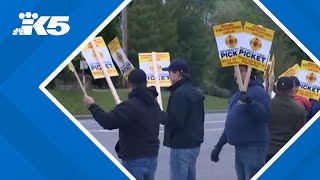 Boeing firefighters picket outside Renton facility amid contract dispute