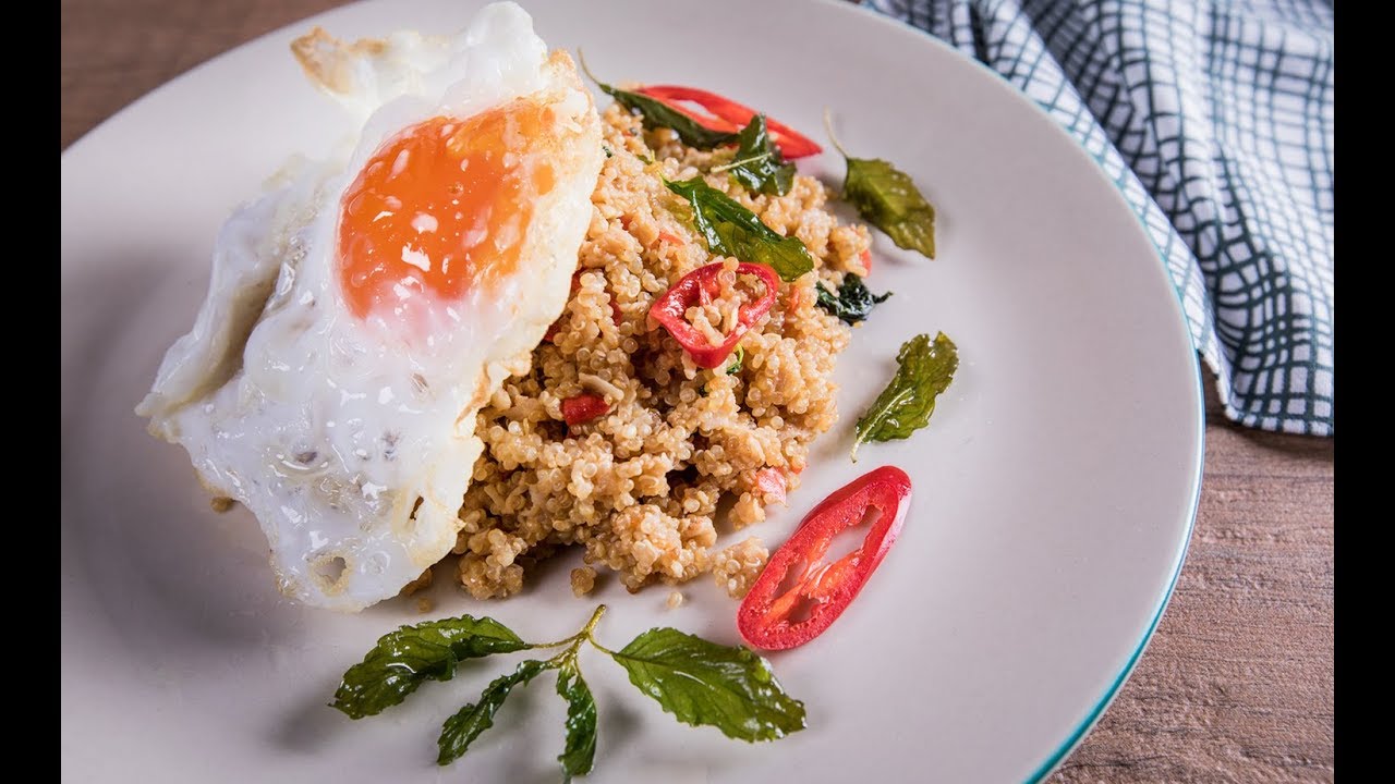 ผัดกะเพราไก่คีนัว Pad-Kaprow-Gai Quinoa Bowl : พลพรรคนักปรุง