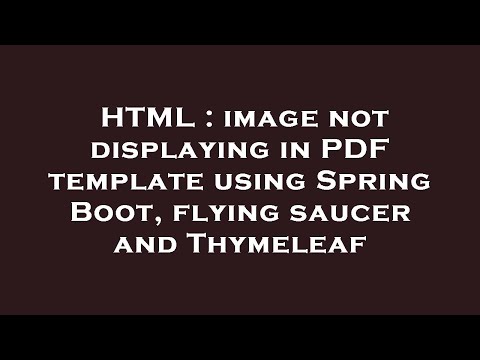 HTML : image not displaying in PDF template using Spring Boot, flying saucer and Thymeleaf