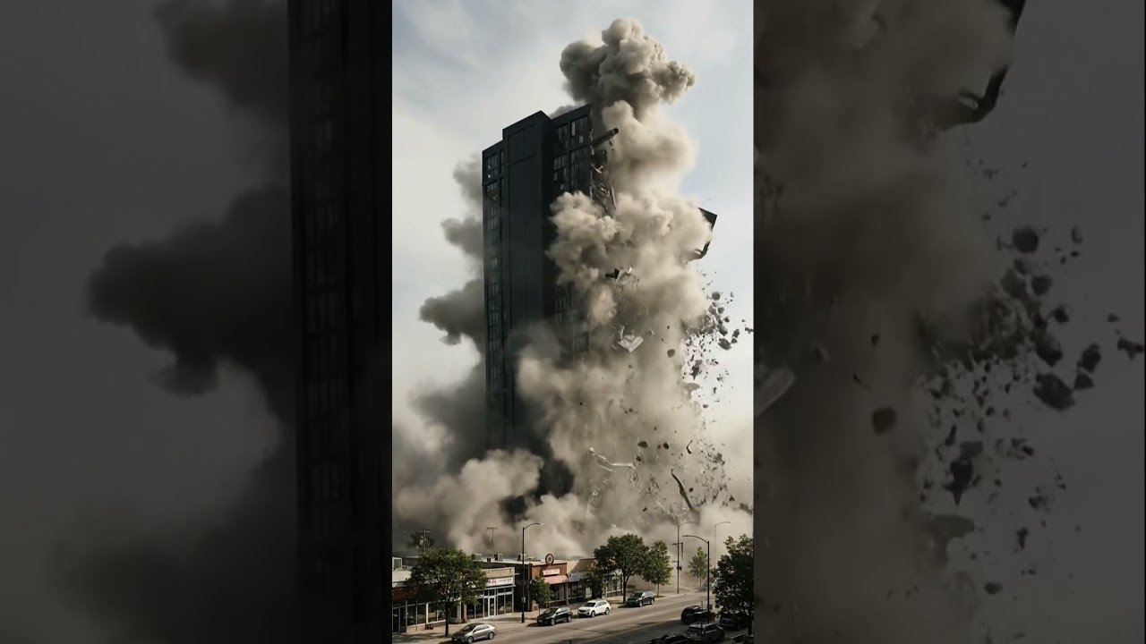 “The Black Wall Falls — Ultra Realistic Building Demolition in Chicago”