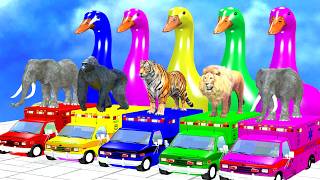Long Slide Bull vs Elephant vs Gorilla vs Hippo 3D Animal Game Crazy Animations screenshot 1