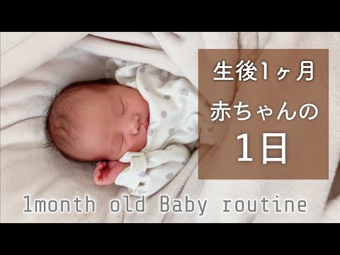 【生後1ヶ月】赤ちゃんとの一日はどんな感じ？ママと赤ちゃんのルーティンを24時間密着！【女の子ベビー】