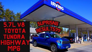 2018 Toyota Tundra 5.7L 4X4 Highway MPG loop. Better than you would think! Tundra Miles Per Gallon