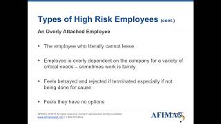 High-Risk Terminations - Proven Techniques to Reduce the Risk to You and Your Organization
