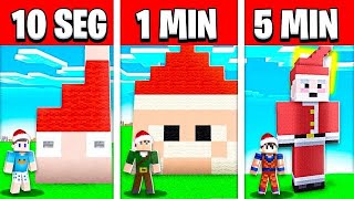 NOOB VS PRO: CONSTRUIR PAPAI NOEL EM 5 MINUTOS / 1 MINUTOS / 10 SEGUNDOS NO MINECRAFT!!