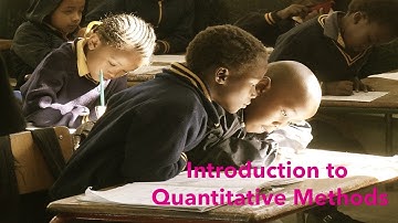 Introduction to Quantitative Methods