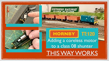 Hornby Class 08 Rangeertrein TT:120 Vervangende kernloze motor en DCC-chip met stay alive-fitting