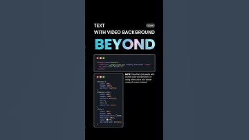 CSS Text With Video Background Opens new tabText With Video Background #html #css #tutorial #tricks