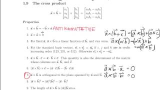 Math 23a. Week 2, Video 5: The Cross Product and 3 x 3 Determinants (2.9-2.10)