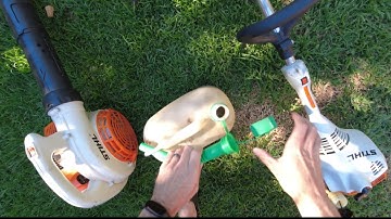 3 Minutes POV Testing a Stihl BG56 leafblower and Fs45 string trimmer. 4K