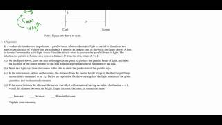 AP Physics 2 - 2010b (AP B) - Question 5 - Optics - Diffraction & Interference