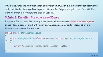 Erstellen eines Nicht-Statischen MessageBox in WinForms
