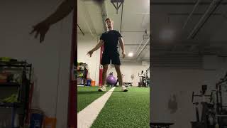 Standing MB fake slam to scoop throw