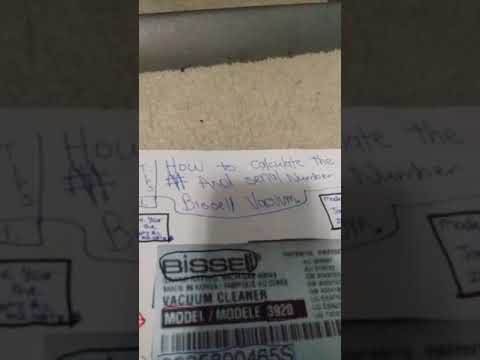 How to calculate the Model and Serial number on a Bissell vacuum. - YouTube