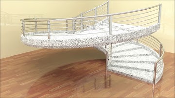 AutoCAD 3D Modeling - Spiral staircase Design - Part 2 - Apply Material Texture & Rendering