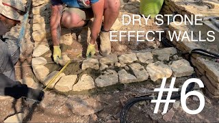 Dry Stone Effect Wall Building Using Cotswold Stone #6