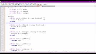 CIS125 Dog Class Pseudocode