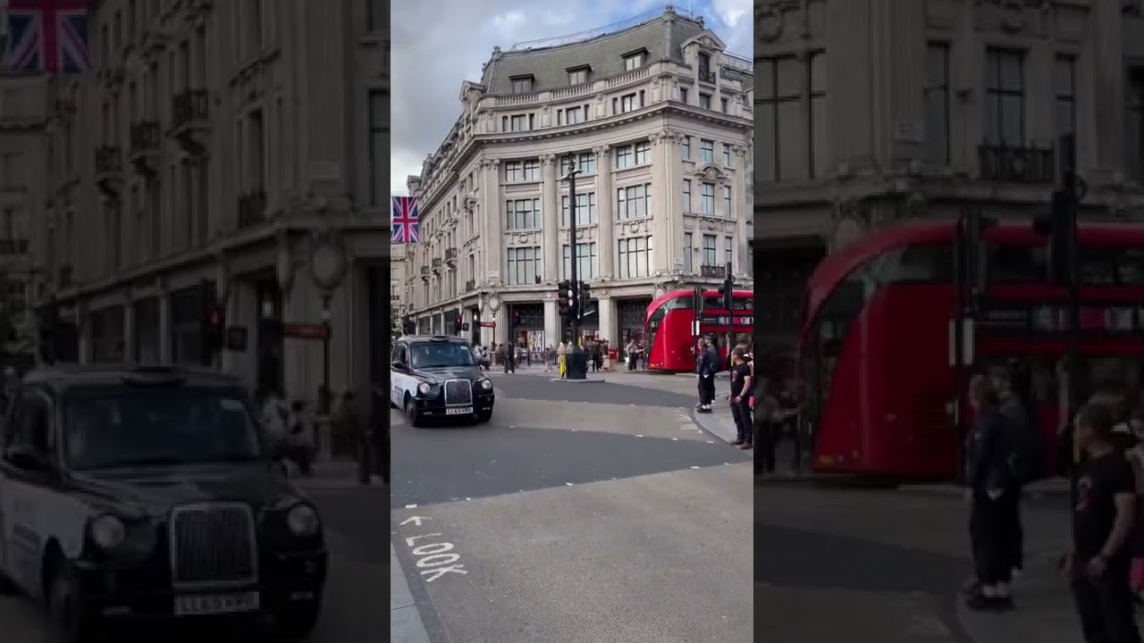 London Bus and Black Cab at Regent Street, Oxford Circus 2022 