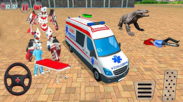 Ambulance Robot Car Transform #24 - Doctor Hero Flying Robot Rescue - Android GamePlay