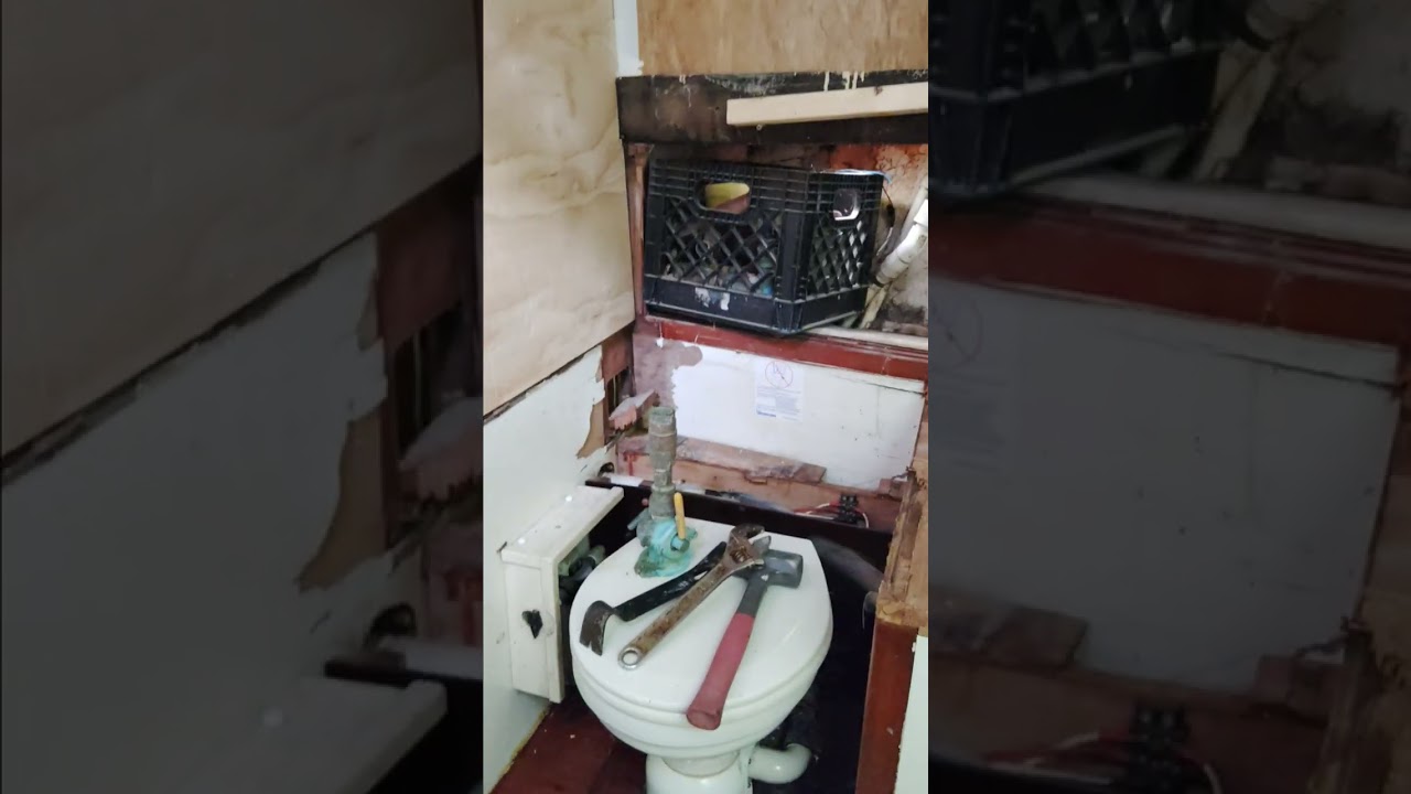 It's raining so me ore tear out work in the V berth it is