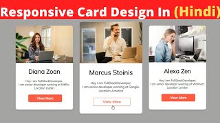 How to Create Responsive Cards Design Using Simple HTML & CSS In Hindi