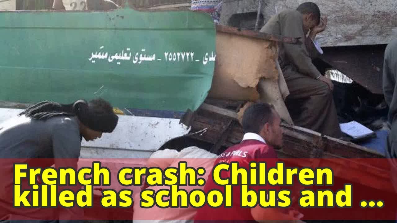 French crash: Children killed as school bus and train collide - YouTube