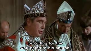 Enthronement of St.Thomas Becket as Archbishop of Canterbury, 1162. &quot;Becket&quot; 1964 film.