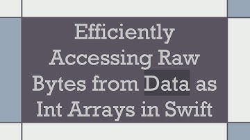 Efficiently Accessing Raw Bytes from Data as Int Arrays in Swift