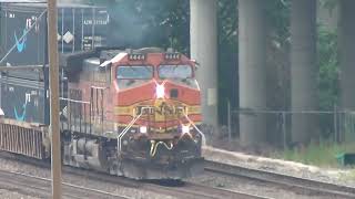 BNSF #4444 Leads EB 1x1 Stacktrain. Kansas City, MO 7/12/25