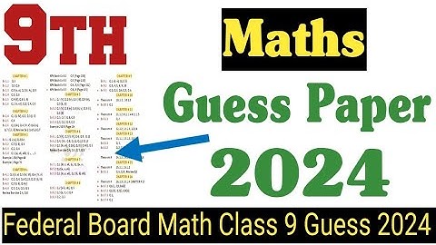 class 9 maths guess paper 2024 federal board | class 9 math important question 2024 | fazal academy