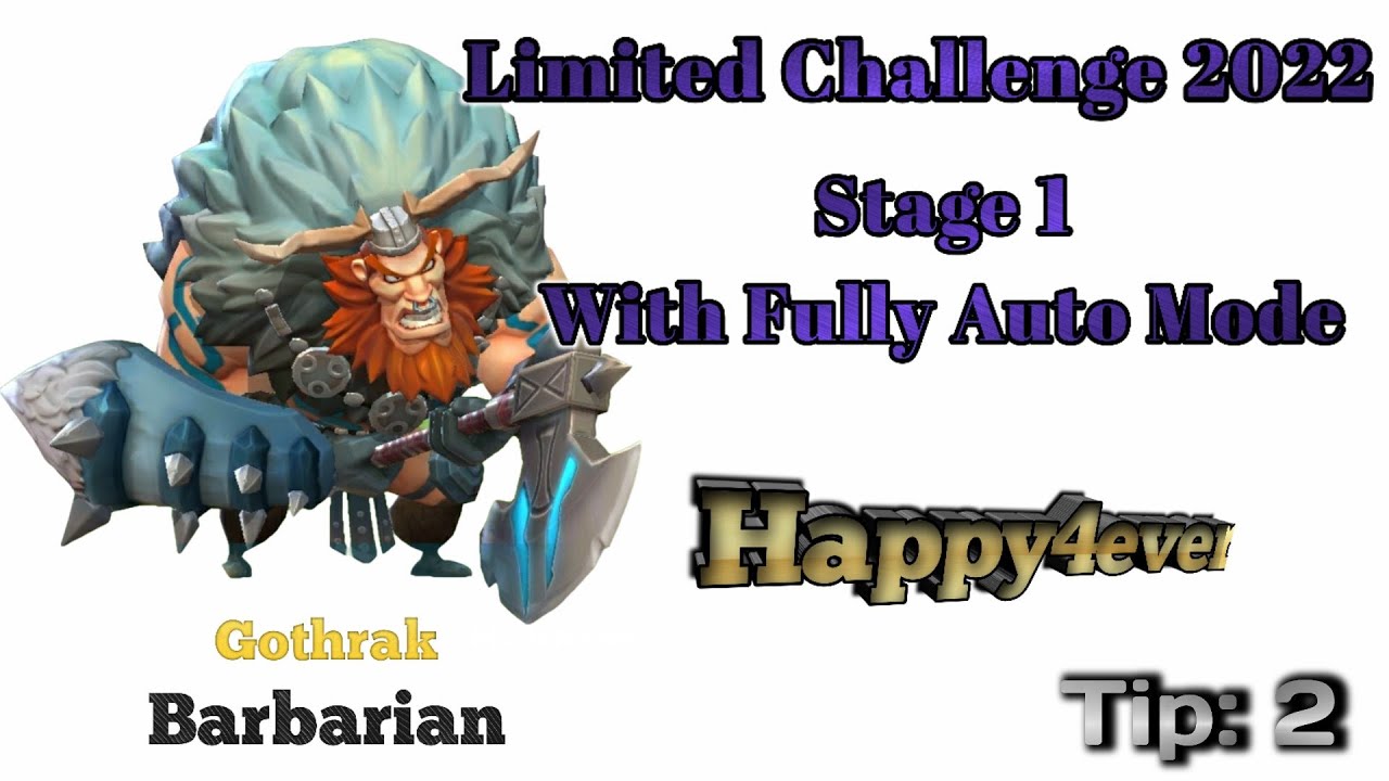 Lords Mobile | Limited Challenge 2022 - Barbaric Journey  | Stage 1 With Auto Mode | Happy4ever