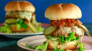 Spicy Turkey Burgers with BBQ Onions