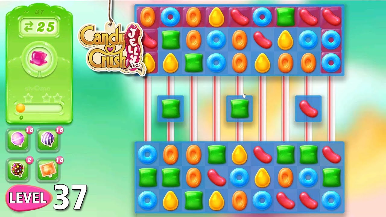 CANDY CRUSH JELLY Level 37 [NO BOOSTER] FULL HD GAME PLAY YouTube