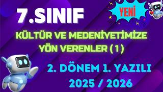 7.Sınıf Kültür ve Medeniyetimize Yön Verenler 2. Dönem 1. Yazılı Sınavı Açık Uçlu Soru ve Cevapları