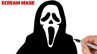 How to Draw Scream Mask or Ghostface from SCREAM | Super Easy