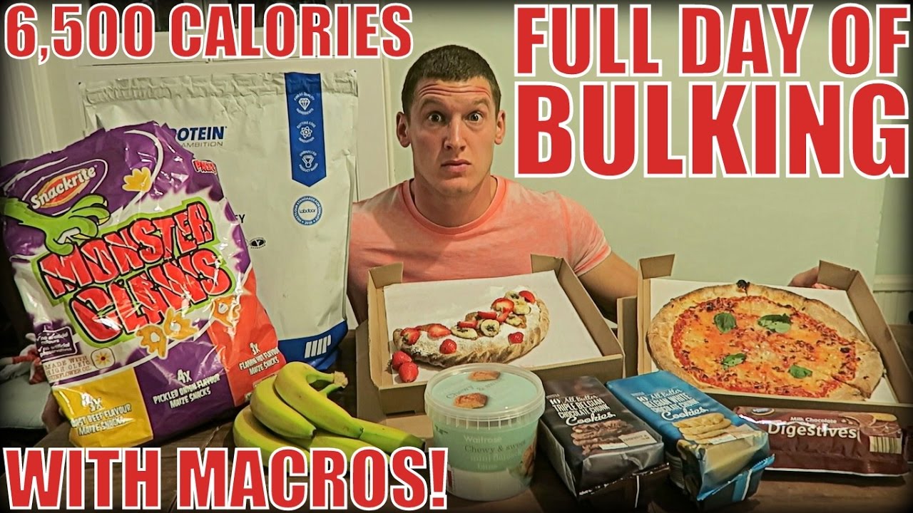 6,500 CALORIES!! Full Day of Bulking - All Macros Counted