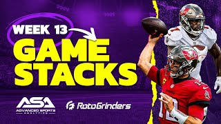 NFL DFS GPP STACKS DRAFTKINGS WEEK 13: ADVANCED SPORTS ANALYTICS - ROTOGRINDERS