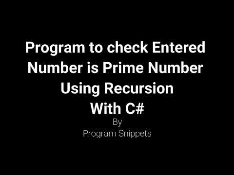 Program to check entered number is prime number using recursion With C#