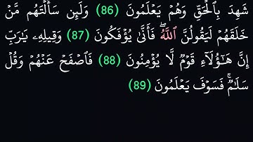 (43) سورة الزخرف مكتوبة كاملة بخط واضح بدون صوت للقراءة والحفظ