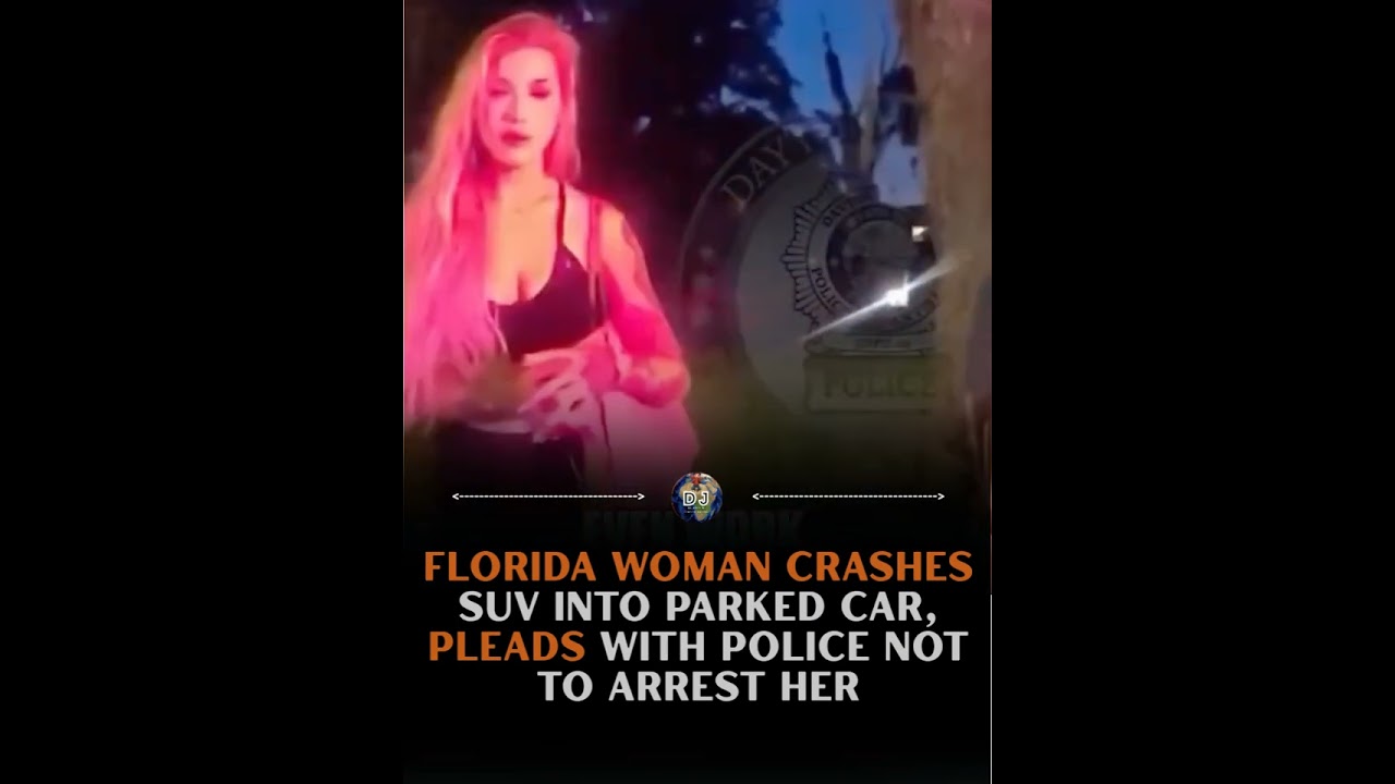 A Florida woman accused of drunkenly crashing an SUV into a parked car appears confused as officers👇
