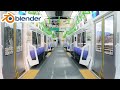 【blender】電車の背景モデルのメイキング